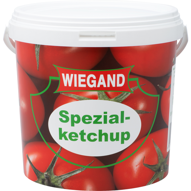 Wiegand & Sohn Spezialketchup im 10 kg Großgebinde-Eimer erhältlich.